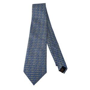 Alynn HELLO HANDSOME Blue 100% Silk Tie Graphic Printed‎